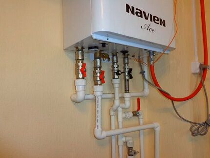 Краны на входе в газовый котел Краны на входе в газовый котел